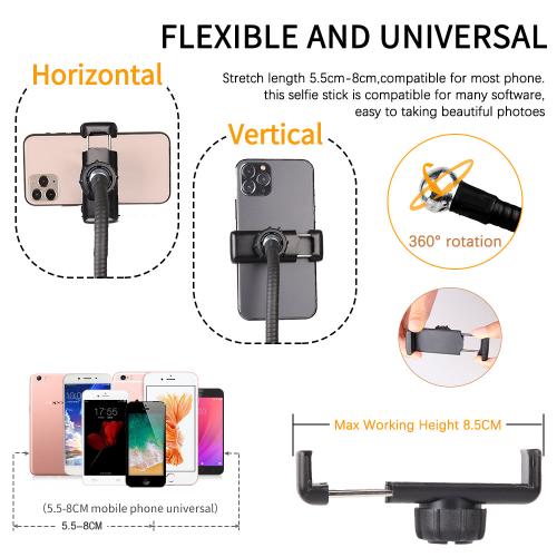 6-Inch 4-in-1 Desktop Clip Ring Light for Selfies, Photography, and Video Recording