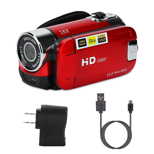 Full HD 1080P Digital Video Camcorder with 2.7-Inch Screen and 16X Zoom