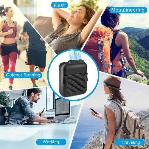 Portable Compact Cooling Fan with Hands-Free Neck Strap and Waist Clip