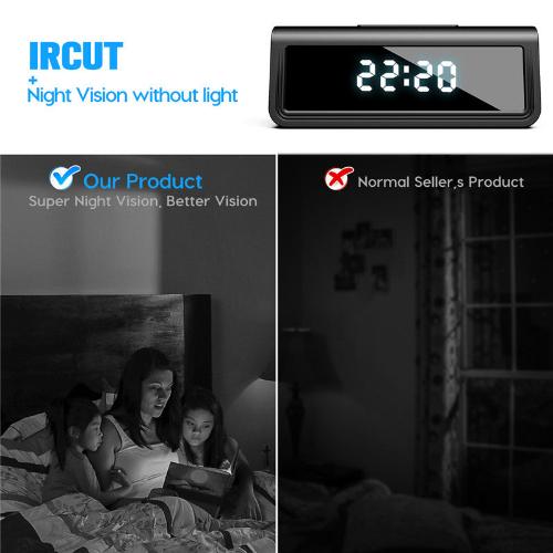 4K WiFi Hidden Clock Camera with IR Night Vision and Security Features