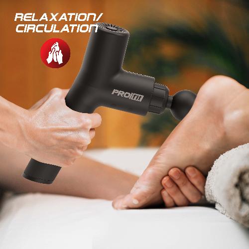 Portable Massage Gun with 4 Attachments & 6 Speed Settings for Muscle Recovery and Pain Relief