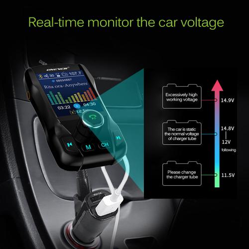 Bluetooth 3.0 FM Transmitter for Car - Wireless Audio Adapter with Hands-Free Calling & USB Charging