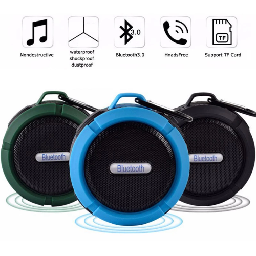 Waterproof 5W Mini Bluetooth Speaker with Aluminum Hook and TF/FM Support – Compact and Durable