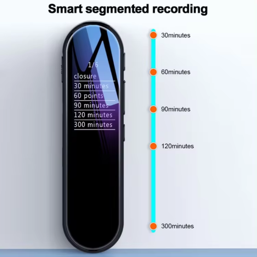 High-Sensitivity Voice Recorder with 360-Degree Stereo Sound and Dynamic Noise Reduction – Expandable Memory, HIFI Playback, and Password Protection