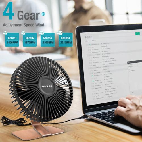 SuperWind 4-Speed USB Fan with Ultra-Quiet Operation – Adjustable, Portable Desk Fan for Home and Office