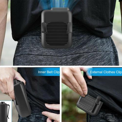 Portable Compact Cooling Fan with Hands-Free Neck Strap and Waist Clip