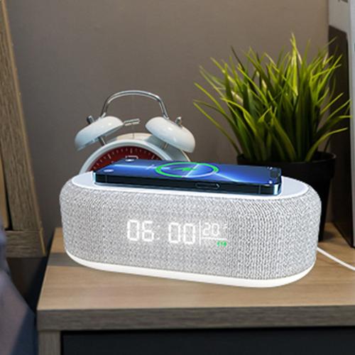 ZTECH 3-in-1 Alarm Clock with Wireless Charger and LED Night Light - Smart Bedside Solution