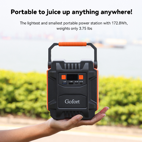 Compact Portable Power Station - 172.8Wh Lithium-Ion Battery Generator with Multiple Outputs and LED Lighting Modes