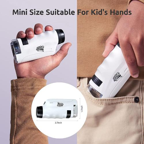 Kids Pocket Microscope – 60x-120x Portable Magnification for Home, School, and Travel