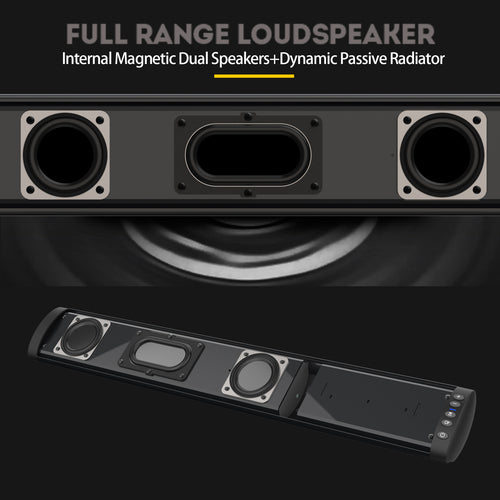 Bluetooth 5.0 Soundbar with Subwoofer for TV, PC, and Home Theater – Wireless Speaker System