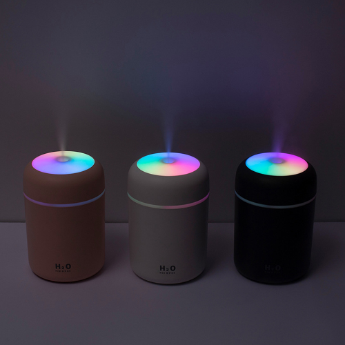 Mini Air Humidifier and Aroma Oil Diffuser with 300ml Water Tank and Colorful Night Light