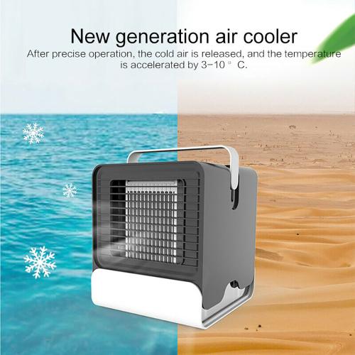 Portable 4-in-1 Personal Air Cooler with Night Light, Humidifier, Air Purifier, and 2-Speed Fan