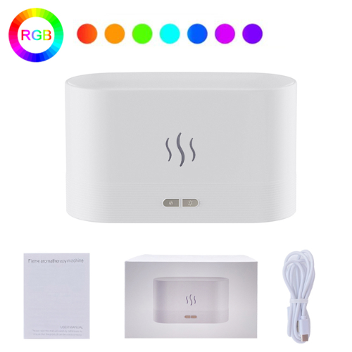 Colorful Flame USB Aroma Diffuser – Multi-Function Air Humidifier with LED Lights