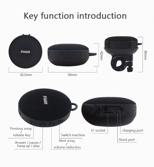 IPX7 Waterproof Bluetooth Speaker with 10W Output, Long Battery Life, and Hands-Free Function