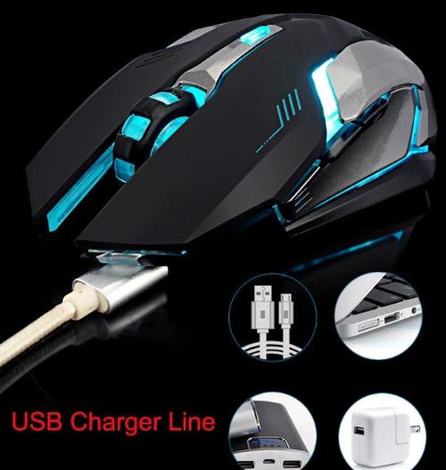 Rechargeable X7 Wireless Silent LED Backlit Ergonomic Gaming Mouse