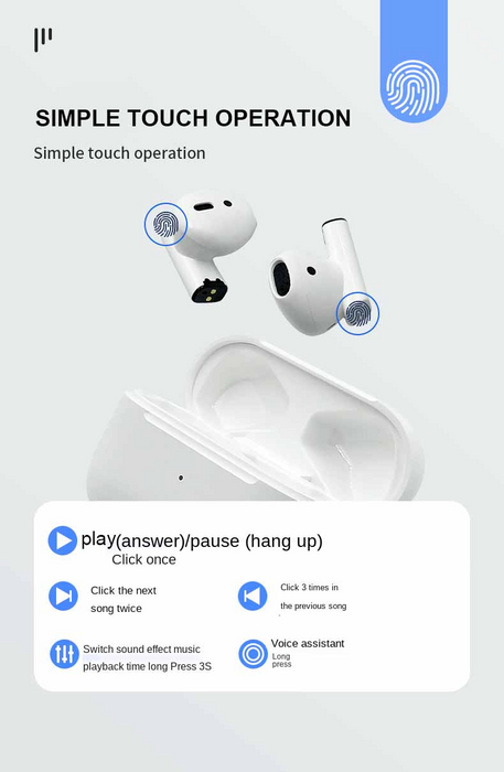 Compact TWS Earbuds with Fast Charging