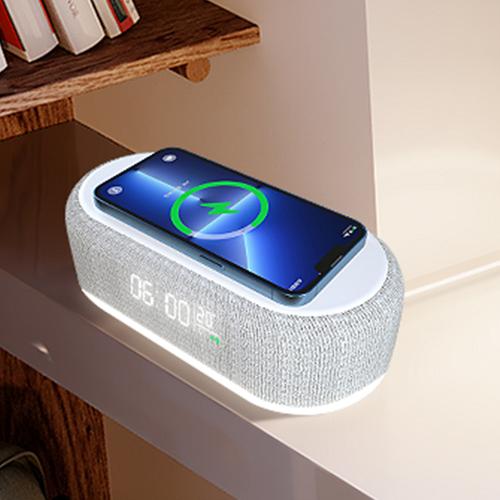 ZTECH 3-in-1 Alarm Clock with Wireless Charger and LED Night Light - Smart Bedside Solution