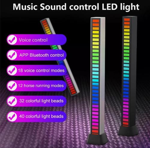 Sound Reactive Music Light Bars – 2-Pack LED Light Strips with Synchronization for Dynamic Music Visuals