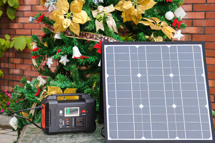 200W Portable Power Station with 50W 18V Solar Panel, Outdoor Generator for Camping and Emergency Backup