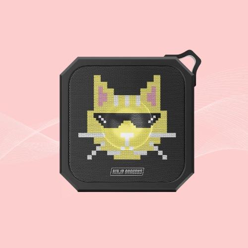 Game On Pixel Waterproof Bluetooth Speaker – Compact Retro Pixel Art Speaker with IPX6 Water Resistance and Built-in Microphone