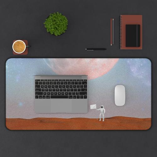 Astronaut Landing on Planet X Desk Mat – High-Quality Mouse Pad with Space Theme Design