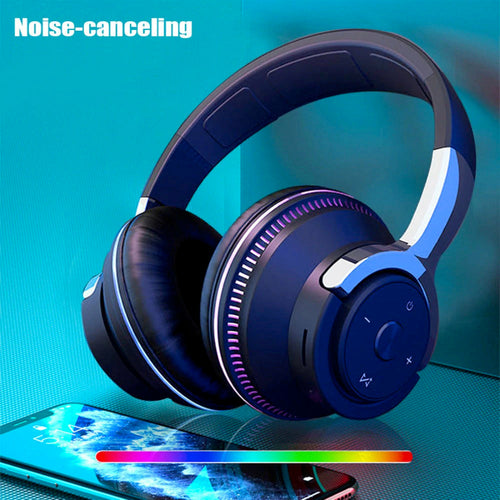 TX-Alpha Wireless Bluetooth 5.1 Gaming Headset with Heavy Bass and RGB Lighting