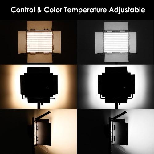 4-Piece Bi-Color 660 LED Video Light Kit with Adjustable Stands, Dimmable Lighting for Professional Photography and Video