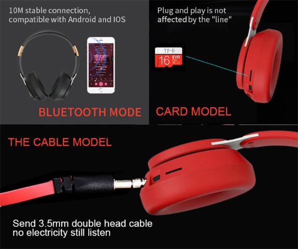 Wireless Bluetooth 5.0 Gaming Headset with TF Card Slot and Built-In Microphone