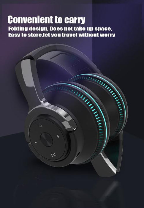 TX-Alpha Wireless Bluetooth 5.1 Gaming Headset with Heavy Bass and RGB Lighting