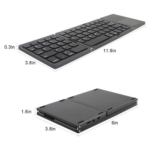 Portable Fold-Up Bluetooth Keyboard - Compact, Wireless, Travel-Friendly