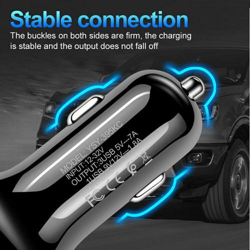 3-Port LED Fast Car Charger & 3-in-1 Fast Charging Cable Combo